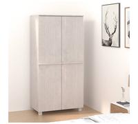 Wardrobe 89x50x180cm White Solid Pinewood & MDF Tall Hanging Rod Wooden Handles