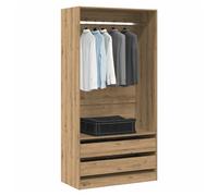Wardrobe Artisan oak 100x50x200 cm Engineered wood compact storage with shelf.