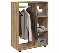 Wardrobe Artisan Oak 80x40x110cm Engineered Wood 3-Tier Shelves on Wheels incl.