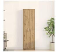 Wardrobe Artisan Oak Engineered Wood 55x25x189cm 5-Shelf 2-Door Storage Bedroom