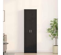 Wardrobe Bedroom Black Oak Effect 55 x 25 x 189 cm with 5 Shelves, 2 Doors, Spacious Storage Space for Wardrobe and Modern Storage