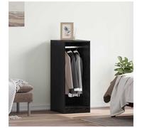 Wardrobe Black Oak 41x48x102cm Engineered Wood 3 Shelves Modern Storage Flatpack
