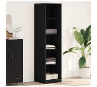 Wardrobe Black Oak 50x50x200cm Engineered Wood 4-Shelf Freestanding Compact Unit