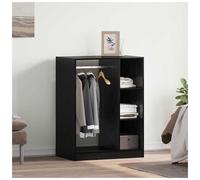 vidaXL Wardrobe with Shelf Black oak 77 x 48 x 102 cm Engineered wood