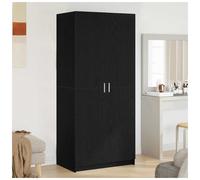 Wardrobe Black Oak 80x50.5x180cm Engineered Wood 2 Doors 1 Shelf Modern Slim Fit