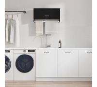 Wardrobe Black Oak Effect Wood Material 70 x 32.5 x 35 cm with Drawers and Storage Space, Wall Mounted for Bedroom, Hallway and Dressing Room, Modern Organiser System