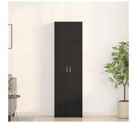 Wardrobe Black Oak Engineered Wood 55x25x189cm 2 Doors 5 Shelves Indoor Stylish