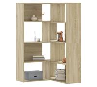 Wardrobe Black Oak Engineered Wood 85x85x140 cm. 6 Shelves 8 Storage Minimalist