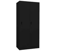 Wardrobe Black Steel Bedroom Clothing Side Cabinet Hanger Organiser vidaXL