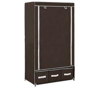 Wardrobe Brown 87x49x159cm Non-Woven Fabric Portable Closet with 3 Drawers Dust