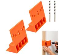Wardrobe Cabinet Side Filler Panel Installation Locator，2pc with Drill | Stepped L-Shaped Design, Easy Alignment, High-Strength, Solid Plasticfor Cabinet Door, Wardrobe, Furniture Assembly, Joinery