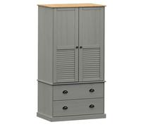 Vidaxl Wardrobe Vigo Grey 90X55X176 Cm Solid Wood Pine