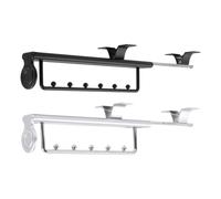 Wardrobe Clothing Rail Pull Out Clothes Hanger Rod 250mm to 500mm Closet Clothes Hanger Rail Extendable Closet Organizer Rack (Color : Silver, Size : 250mm)