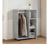 vidaXL Wardrobe Concrete Grey Engineered Wood Storage Cabinet Cloth Organiser