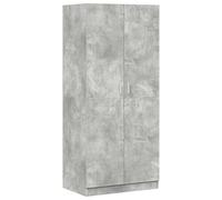 Wardrobe Concrete Grey Made of Wood 80 x 52 x 180 cm with Clothes Rail and 2 Doors, Modern Storage Space for Bedroom and Hallway, Compact Storage Solution for Order and Wardrobe