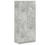 Wardrobe Concrete Grey Made of Wood 90 x 52 x 200 cm with Clothes Rail and Storage Space, Modern Bedroom Furniture, Compact, Durable, Ideal for Dressing Room and Hallway