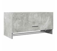 Wardrobe Concrete Grey Wood Material 70 x 32.5 x 35 cm Compact with Clothes Rail and Large Storage Space for Bedroom Hallway Children's Room Modern Storage and Organiser System