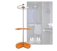 Wardrobe Corner Rotating Clothes Hanr,360° Rotating Round Clothes Hanr,Aluminum Alloy Corner Sto nizer,Adjuble Height,for Home Wardrobes(,1800-2000mm)