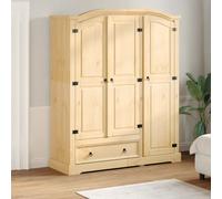 Wardrobe Corona 151.5x52x186 cm Solid Wood Pine Berkfield Home Brown One Size