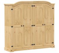 Wardrobe Cupboard Closet Clothes Storage Organiser Solid Wood Pine vidaXL