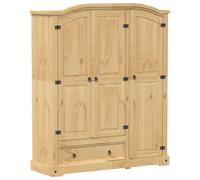(brown) vidaXL Wardrobe Armoire Closet Clothes Storage Organiser White Solid Wood Pine