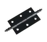 Wardrobe Door Hinges 2 Pieces of 3.62 * 1.45Inch Chinese Style 6-Hole Crown Head Antique Gift Box Hinges Black (Black)