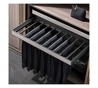 Wardrobe Drawer Trouser Rack With Buffer System,Pull-Out Closet Scarf Jeans Storage Sliding Rail,Adjustable Width (Color : Gray, Size : 95cm)