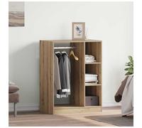 Wardrobe Engineered Wood Artisan Oak 77x48x102cm 3-Shelf Modern Storage Assembly