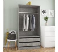 vidaXL Wardrobe Engineered Wood White Clothing Cabinets Shelf Hanger Storage