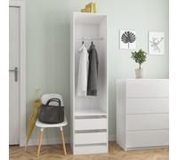 Wardrobe Engineered Wood Concrete Grey Clothing Cabinet Shelf Storage vidaXL UK