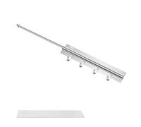 Wardrobe Extendable Clothes Rod, 23.6Inch Stainless Steel Pull-out Closet Bar with 4Pcs Hooks, Adhesive Tapes & Screw Mount for Bedroon Kitchen Bathroom