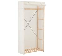 Wardrobe Fabric Clothes Storage Cabinet Organiser Shelves Grey/White vidaXL