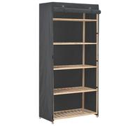 Wardrobe Fabric Clothes Storage Cabinet Organiser Shelves Grey/White vidaXL