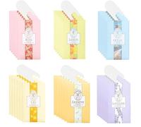 Wardrobe Fresheners, 30 Pack Wardrobe Air Freshener With 6 Scents, Lavender Jasmine Lemon Lily Ocean Rose, Natural Rice Husk Formula, 18 x 11.5 cm Each