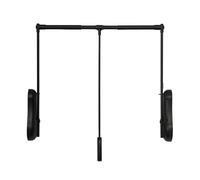 Wardrobe Garment Bar - Wardrobe Clothes Hanger Rail Soft Return, Lift Pull Down Adjustable Width Hanging Rod, Metal Wardrobe Lifting Rod Width Adjustable, Heavy Duty Wardrobe Lifter(Black)(85-1150Cm)