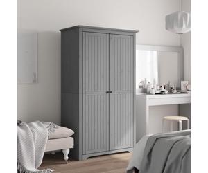 Wardrobe Grey 99x53.5x173cm Engineered Wood 2-Door Slim Modern Storage Entryway