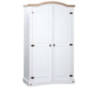 Wardrobe Grey body Brown top Solid Pine 101x52x170cm w/ Domed Top 2-Door Armoire