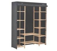 (grey) vidaXL Wardrobe Fabric Clothes Storage Cabinet Organiser Shelves Grey/White
