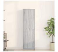 Wardrobe Grey Sonoma 55x25x189cm Engineered Wood 2 Doors 5 Shelves Modern Design