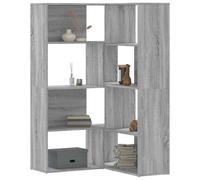 Wardrobe Grey Sonoma Engineered Wood 85x85x140 cm 6 Shelves Modern Large Storage