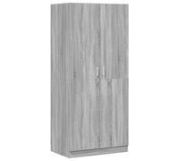 vidaXL Wardrobe Grey Sonoma Engineered Wood Bedroom Storage Clothes Organiser