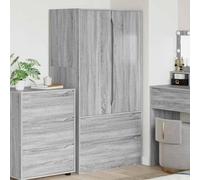 Wardrobe Grey Sonoma Wood Material 79.5 x 49 x 156 cm with Drawers and Doors Modern Storage Space for Bedroom and Dressing Room Practical Storage Organiser System