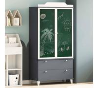Chalkboard Wardrobe with Drawer with Shelf Engineered wood Furniture vidaXL