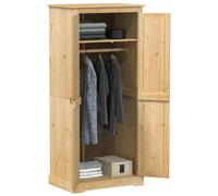 Wardrobe Honey Solid Pine 76x50x170 cm Matte 2-Door Storage withShelf