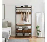 Wardrobe Industrial Engineered Wood Oldwood Matte 89x39x184.5cm With Drawer Incl