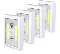 Wardrobe Light, Super Bright, Battery Operated, Stick Anywhere, Night Light for Cupboard, Closet, Shed, Basements(4 Pack)