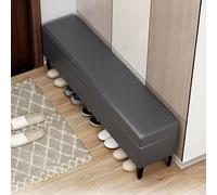 Wardrobe Narrow Storage Ottoman Bench, 90cm Waterproof Upholstered Entryway Stool with Flip-Open Storage, Stylish Bedroom Furniture for Small Spaces, Versatile Shoe