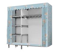 Wardrobe Organizer - Freestanding Steel Pipe Clothes Closet Storage Cabinet for Bedroom and Apartment