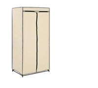 Wardrobe Pack of 2 Cream 75 x 50 x 160 cm with Sturdy Metal Frame, Breathable Polyester Cover, Clothes Rail, Plug-In System for Bedroom, Hallway, Children's Room, Compact Storage