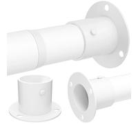 Wardrobe Pole, Wardrobe Rail Adjustable Clothes Rail with Screws and Sockets, Hanging Rod for Wardrobe and Bedroom, 85-235CM/Diameter 32MM，White